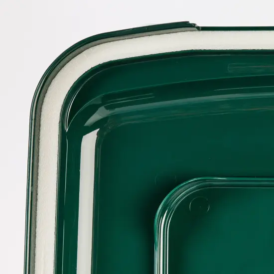 IRIS USA 22 Lbs / 28 Qt WeatherPro Airtight Dog Food Storage Container with Attachable Casters, For Dog Cat Bird and Other Pet Food Storage Bin, Keep Fresh, Translucent Body, Green {5}