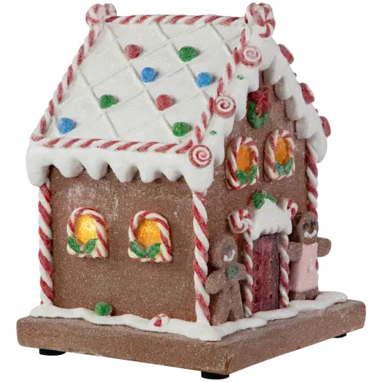 Northlight Pre-Lit LED Gingerbread Candy House Christmas Decoration - 7.5" Brown {5}