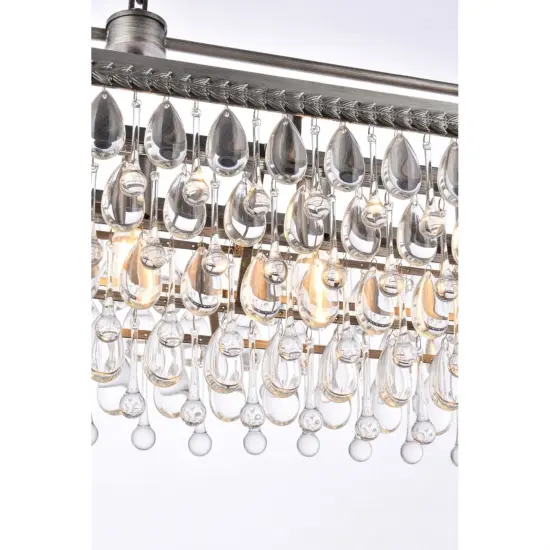 Nordic 40 inch rectangle pendant in antique silver {6}