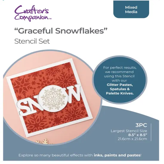 Crafter's Companion Stencil Set-Graceful Snowflakes {1}