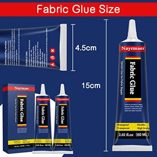 Fabric Glue, Permanent Clear Washable Clothing Glue for All Fabrics, Cotton, Flannel, Denim, Leather, Polyester, Doll Repair, 24 Hours Dry and Waterproof (Fabric Glue) {3}