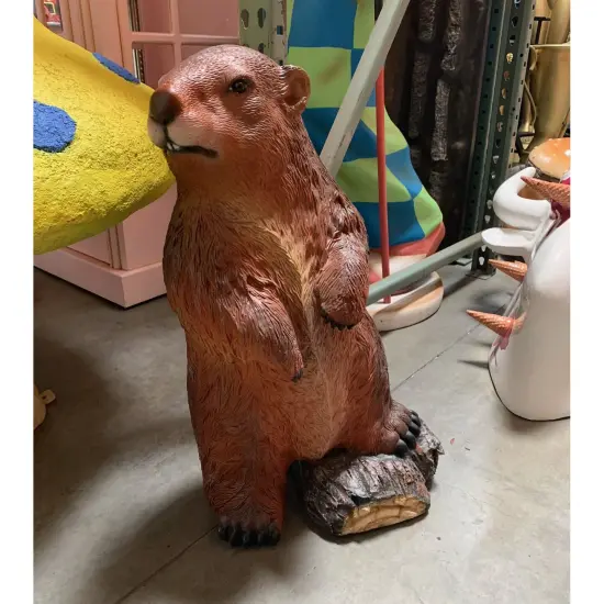 Beaver Standing Life Size Statue {3}