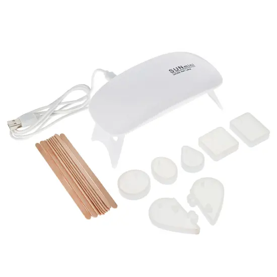 CraftyBook UV Epoxy Resin Kit with Molds - 7oz Clear UV Resin and UV Curing Lamp {5}