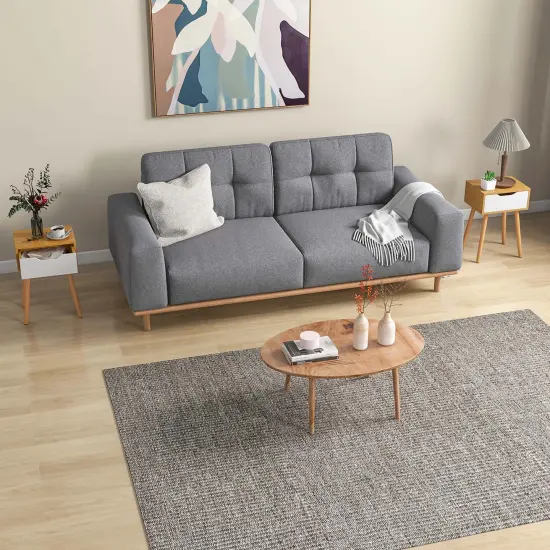 Costway Nightstand End Side Sofa Table Storage Drawer Living Room with Solid Wood Leg {5}