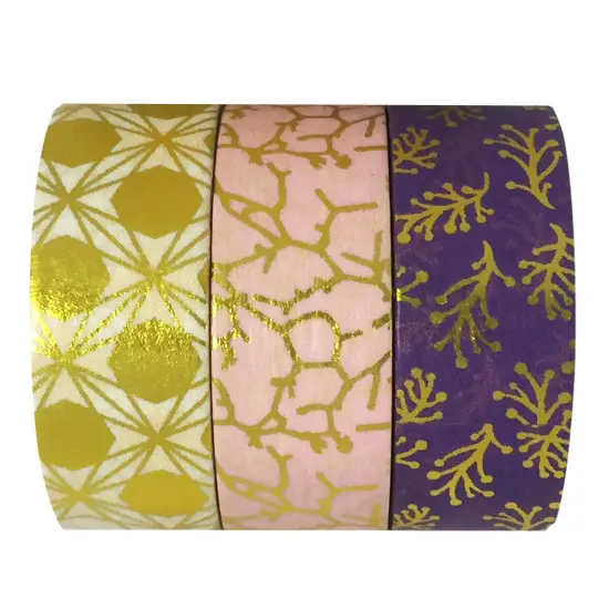 Wrapables Washi Masking Tape (Set of 3) Purple Metallic {1}
