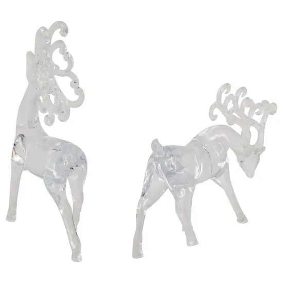 Northlight Standing Reindeer Christmas Figurines - 9.25" - Clear - Set of 2 {6}