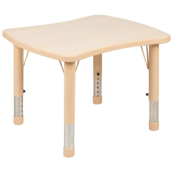 Emma and Oliver 21.875"W x 26.625"L Rectangular Plastic Height Adjustable Activity Table Blue {12}