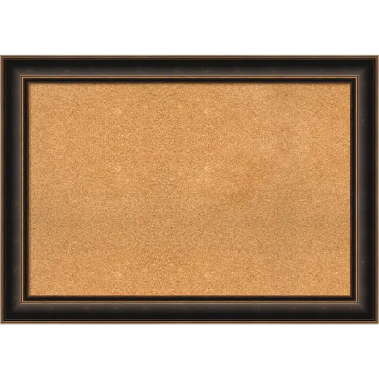 Villa Oil Rubbed Bronze Wood Framed Corkboard, Natural Cork {1}