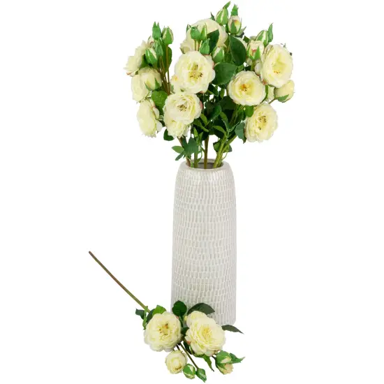 Northlight Real Touch&trade; White Artificial Camellia Rose Floral Sprays, Set of 6 - 23" {4}