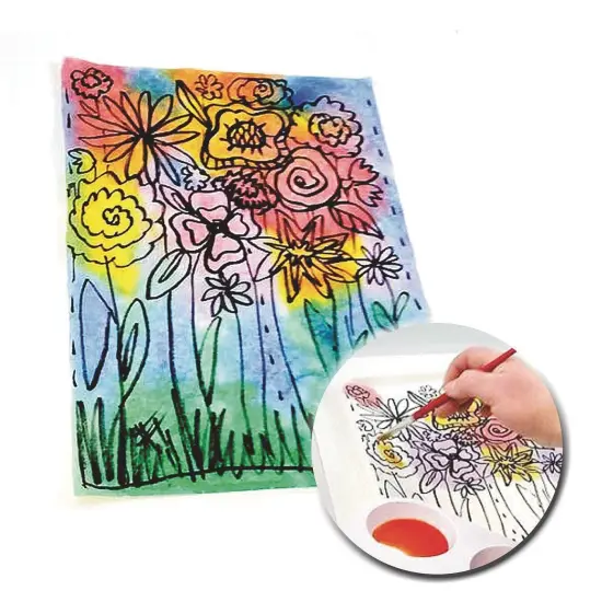 S&S Worldwide Color Splash! Liquid Watercolor Paint, 6 Vivid Concentrated Colors, 8-oz Flip-Top Bottles, For All Watercolor Painting, Use to Tint Slime, Clay, Glue, Shaving Cream, Non-Toxic. Pk of 6. {2}