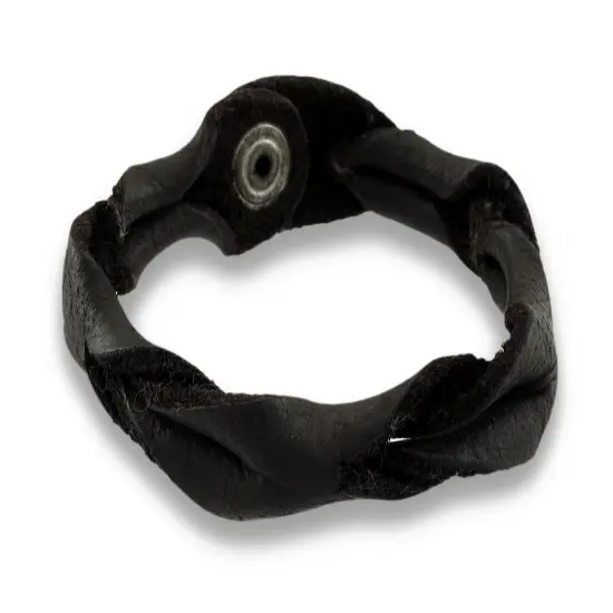 Brown Braided Leather Bracelet {1}