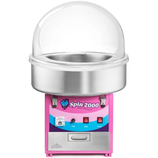 Olde Midway Commercial Quality Cotton Candy Machine with Bubble Shield, SPIN 2000 Electric Candy Floss Maker {2}