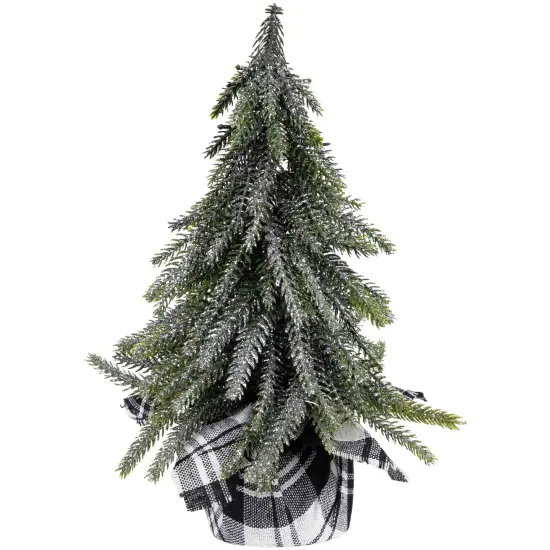 Northlight Mini Silvery Pine Downswept Artificial Christmas Trees - 9.5" - Set of 3 Green {4}