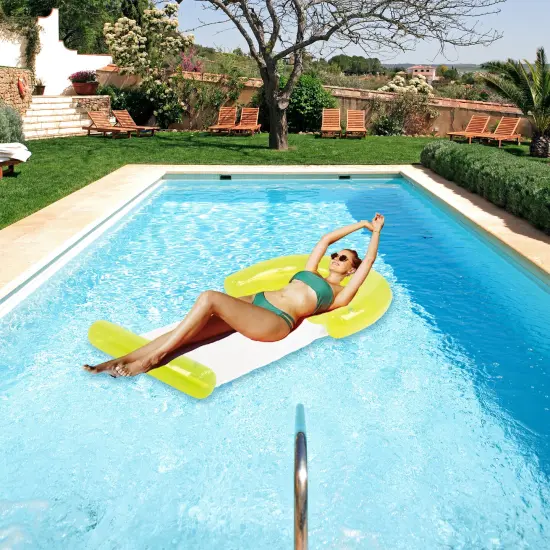 Northlight Inflatable Water Hammock Swimming Pool Lounger - 54.75" - Neon Yellow {3}