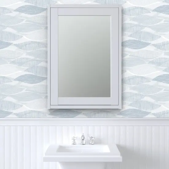Peel & Stick Wallpaper 2FT Wide Blue Gray Waves Large Scale Neutral Geometric Abstract Ocean Modern Beach Home Custom Removable Wallpaper by Spoonflower {6}