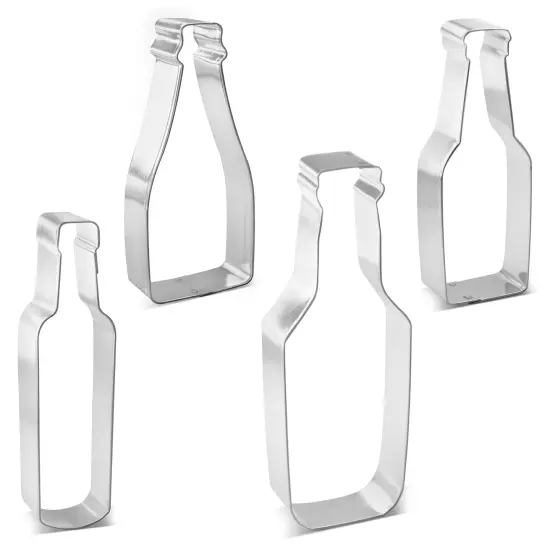 CookieCutter.Com Bottle Cookie Cutter 4 Pc Set HS0464 with Sugar Cookie Recipe Card. USA Made {4}