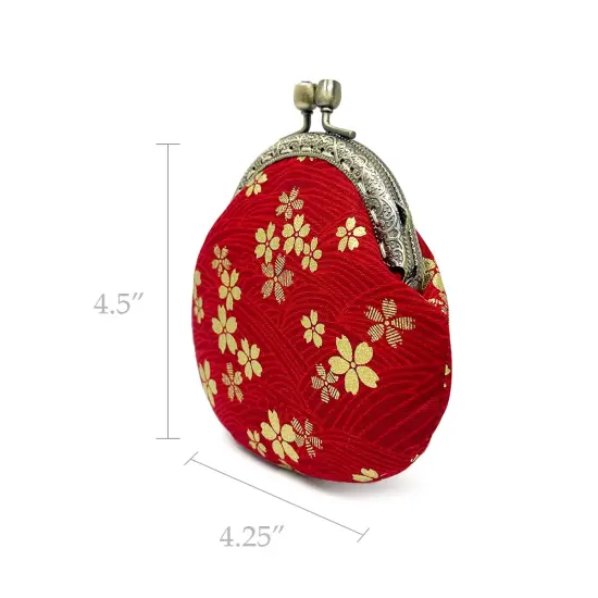 Wrapables Stylish Decorative Coin Purse, Clasp Wallet Red Blossoms {2}