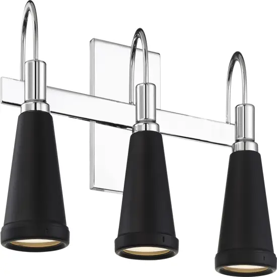 Nuvo 100w LED Module Bette Wall 3-Light 120v Polished Nickel & Matte Black 3000k warm-white {1}