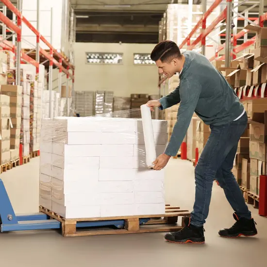 Costway 4/8/12/16 Rolls Stretch Film Heavy Duty Shrink Wrap 60 Gauge Clear Plastic Wrap Film {4}