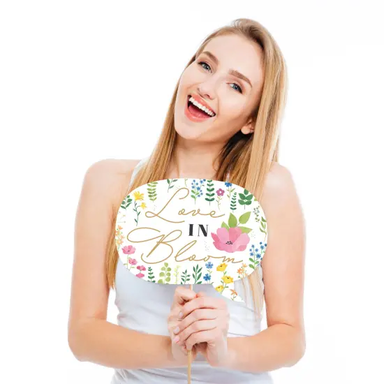 Big Dot of Happiness Funny Wildflowers Bride - Boho Floral Bridal Shower and Wedding Party Photo Booth Props Kit - 10 Piece {3}