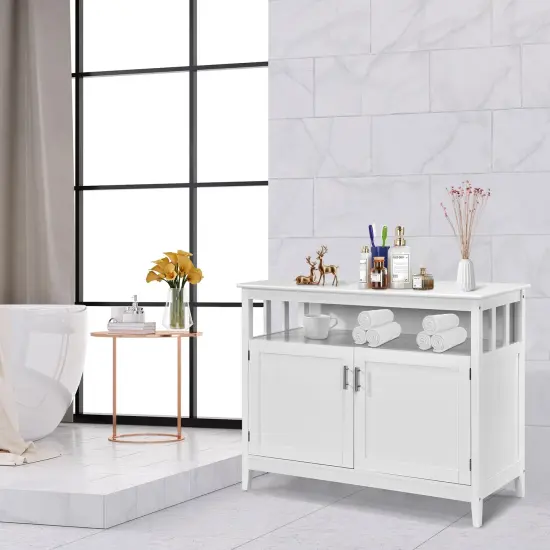 Modern Wooden Kitchen Storage Cabinet White {6}