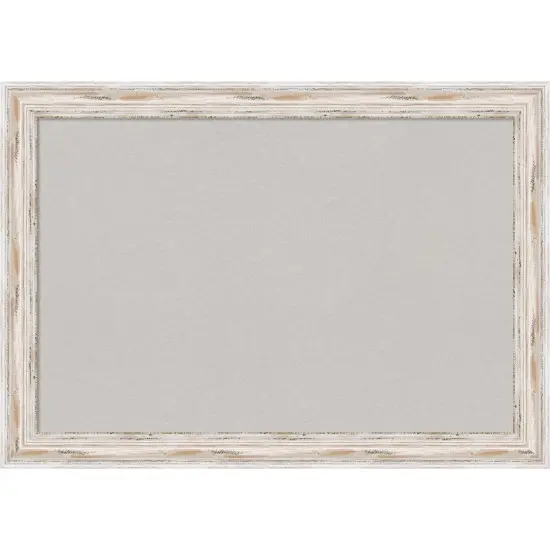 Alexandria White Wash Narrow Wood Framed Corkboard, Grey Cork {1}