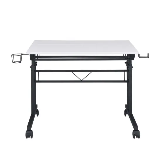 Techni Office Solutions 40" White and Black Durable Rectangular Writing Desk {3}