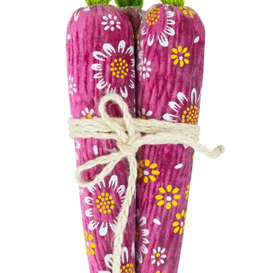 Northlight Floral Easter Carrot Decorations - 10.25" - Set of 3 Purple {5}
