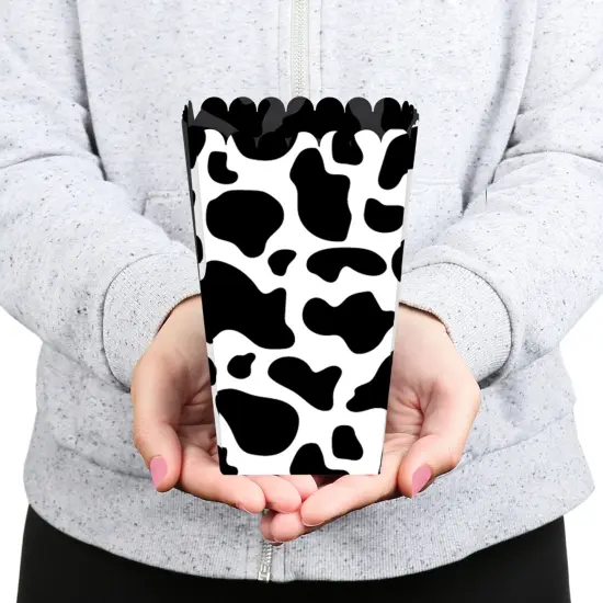 Big Dot of Happiness Cow Print - Farm Animal Party Favor Popcorn Treat Boxes - Set of 12 {6}