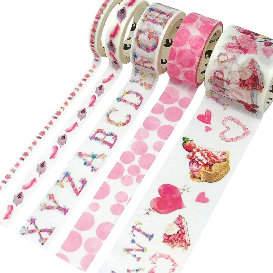 Wrapables Decorative Washi Tape Box Set (10 Rolls) Happy Pink {4}