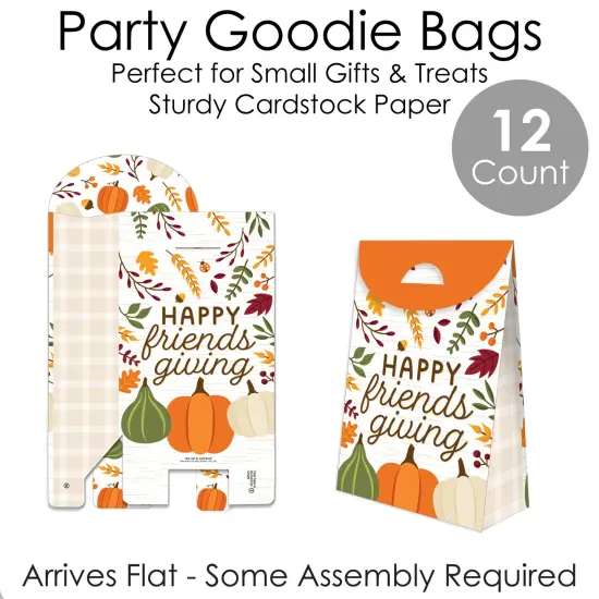 Big Dot of Happiness Fall Friends Thanksgiving - Friendsgiving Gift Favor Bags - Party Goodie Boxes - Set of 12 {7}