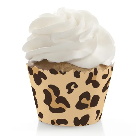 Big Dot of Happiness Leopard Print - Cheetah Party Decorations - Party Cupcake Wrappers - Set of 12 {1}