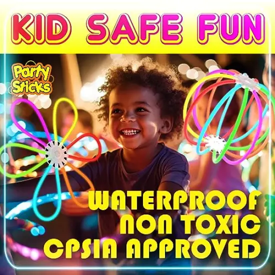 205 Piece Bulk Party Supplies Glow in The Dark Glow Sticks with Eye Glasses, Bracelets, and Connectors {4}