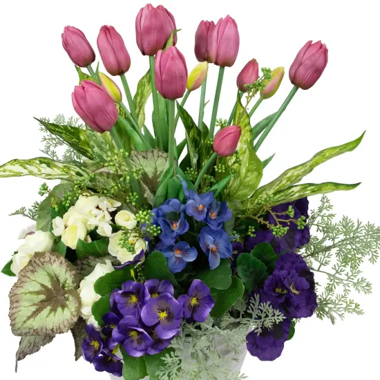 Northlight Real Touch&trade; Purple Artificial Tulip Floral Bundles, Set of 6 - 18" {4}