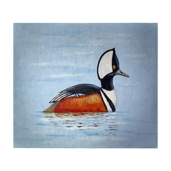 Betsy Drake Hooded Merganser Duck 30 X 50 Inch Comfort Floor Mat {1}