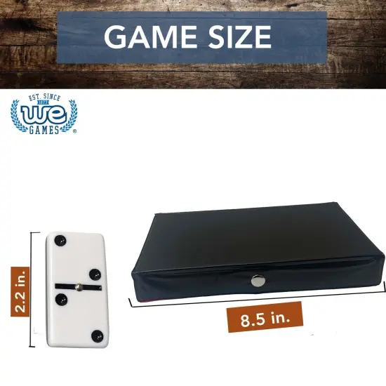 WE Games Two-Toned Black & White Double 6 Dominoes with Spinners - Club Size {4}