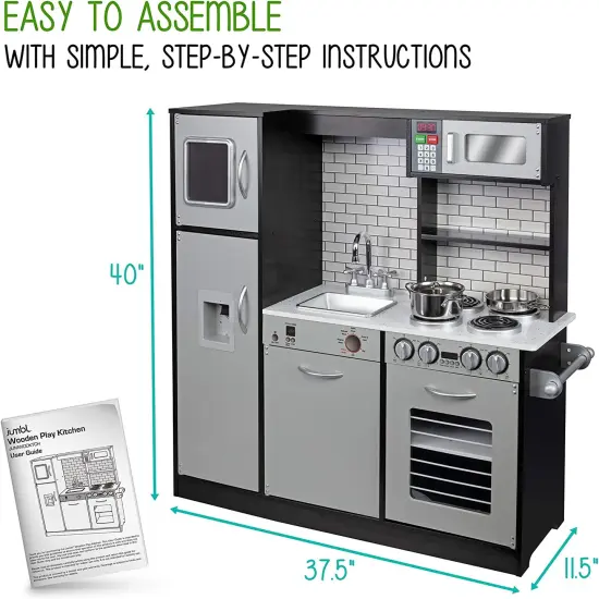 Lil' Jumbl Kids Kitchen Set, Toddler Pretend Wooden Kitchen Playset {4}