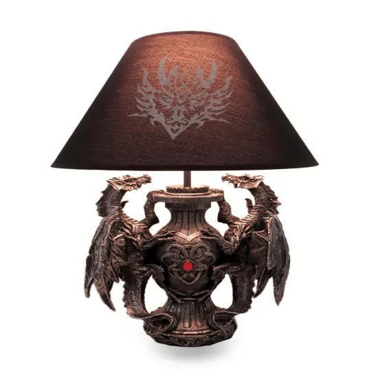 Gothic Guardians of Light Medieval Dragons Table Lamp {1}
