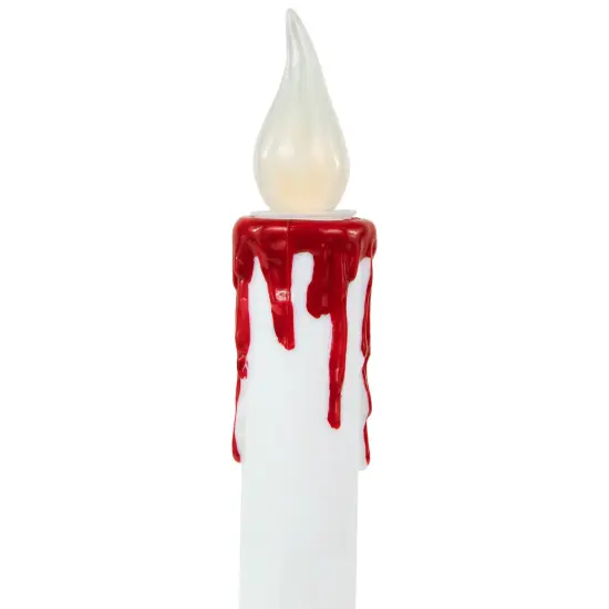 Northlight LED with Timer Dripping Blood Halloween Taper Candles - 9" - Set of 2 White {6}
