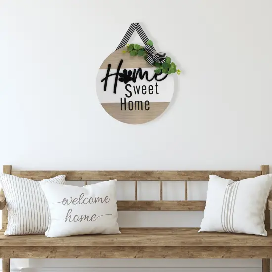 Northlight Home Sweet Home Paw Print Wall Sign - 15.75" White {4}