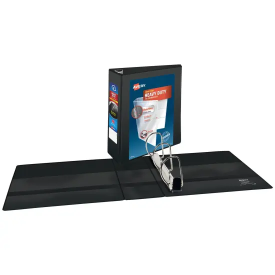 Avery Heavy-Duty View 3 Ring Binders, 4" One Touch Slant Rings, 2 Black Binders (79874) {2}