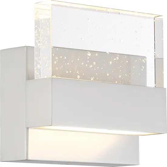 Nuvo Ellusion 15w LED Small Wall Sconce w/ Seeded Glass in Polished Nickel warm-white {1}