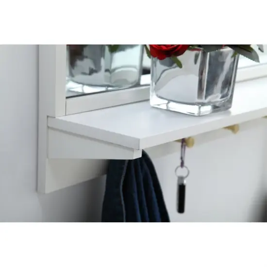 Entryway mirror with shelf42 inch x 21 inch in white {5}
