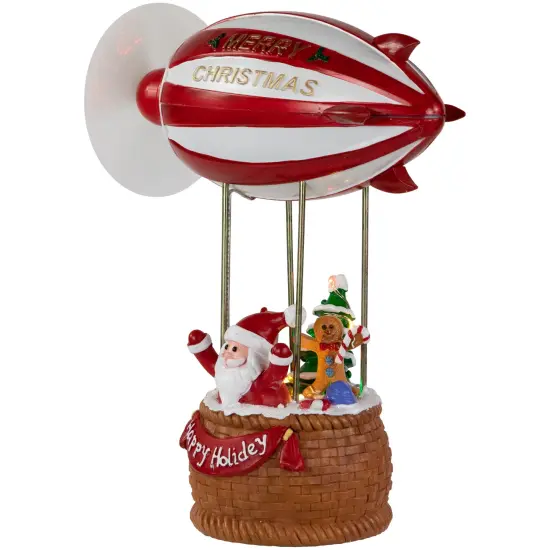 Northlight Musical and Animated Blimp and Santa Christmas Decoration - 8.5" - Red and White {5}