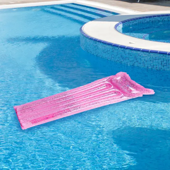 Northlight Inflatable Glitter Swimming Pool Lounge - 67" - Pink {3}