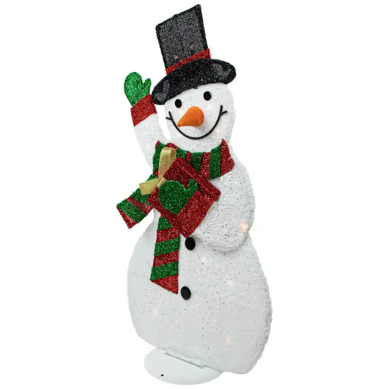 Northlight Lighted Waving Snowman Outdoor Christmas Decoration - 32" - Clear Lights White {5}