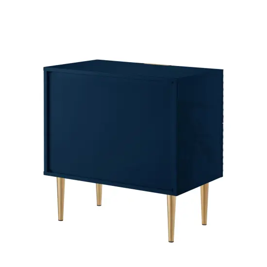Zeynep Side Table/Nightstand Navy/Gold {5}