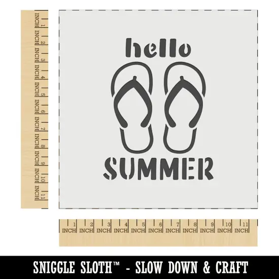 Hello Summer Flip Flops Wall Cookie DIY Craft Reusable Stencil {1}