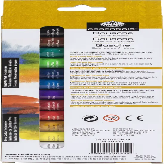 Royal & Langnickel(R) essentials(TM) Gouche Paint Set 21ml-12/Pkg {2}