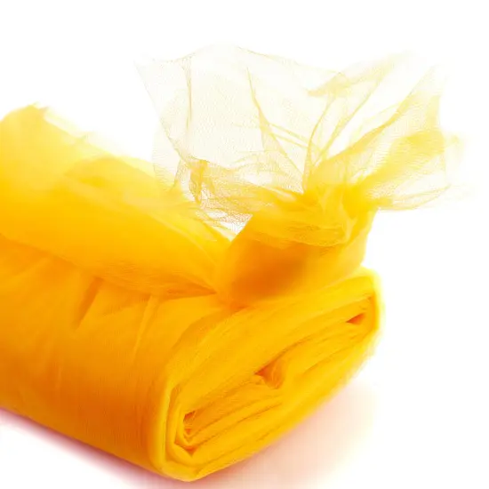 54" Tulle Fabric Bolt Yellow Gold {1}